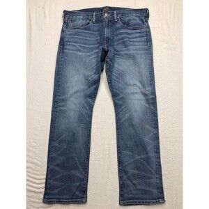 POLO Ralph Lauren Varick Jeans Men 35x30 Slim Straight Whisker Honeycomb Light